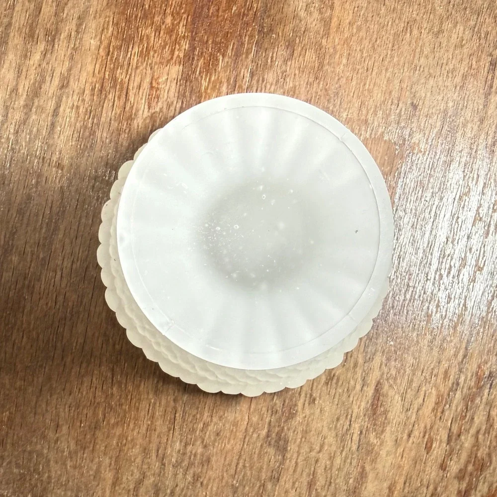 Vintage Fairy Light Lamp Clear Satin Frosted Glass Thousand Eye Hobnail Base
